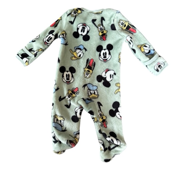 Disney Mickey Mouse Donald Duck Fleece Footed Pajama Plush Slipper Baby Boy 0-3M - Picture 3 of 4